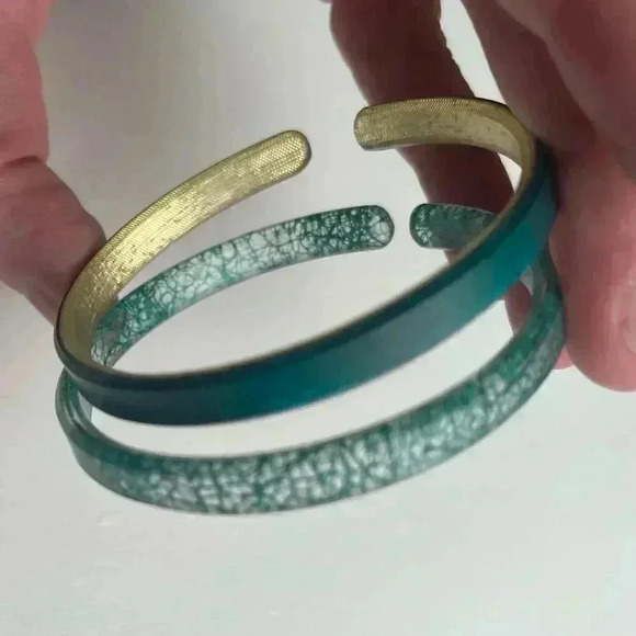Set of Turquoise and Glitter Bracelets - Picture 2 of 5